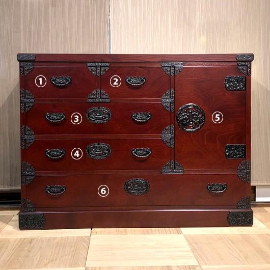 E21 美品！民芸家具 樺無垢材使用 二列四段八杯 整理箪笥 サイドボード