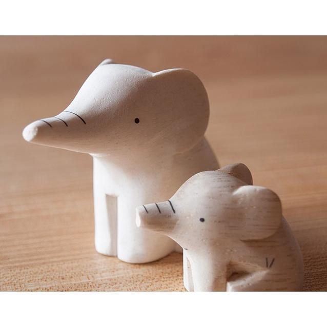 親子 ぞう ゾウ elephant インテリア 置物 木彫り 木製 動物雑貨