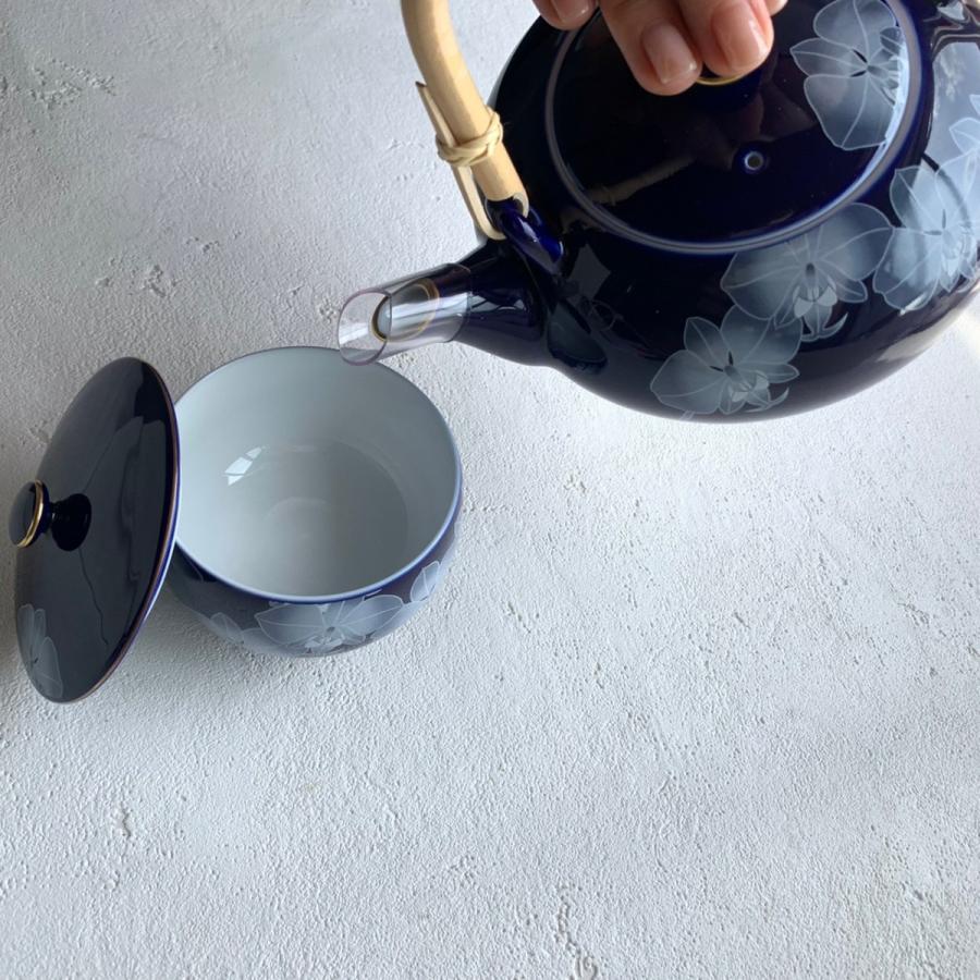 香蘭社 ルリ胡蝶蘭茶器揃 有田焼 日本製 おしゃれ 内祝い 食器 結婚祝