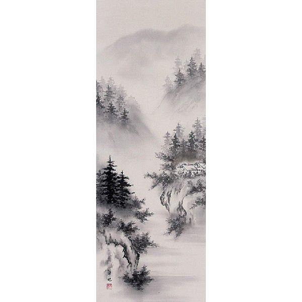掛け軸専門 掛軸 販売 通販店 水墨山水（佐藤 卓也） 年中掛け 水墨画