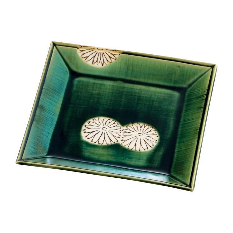 四方皿 菊抜 織部 加藤五陶作 茶道具 茶道 : 和空間ヤフーショップ