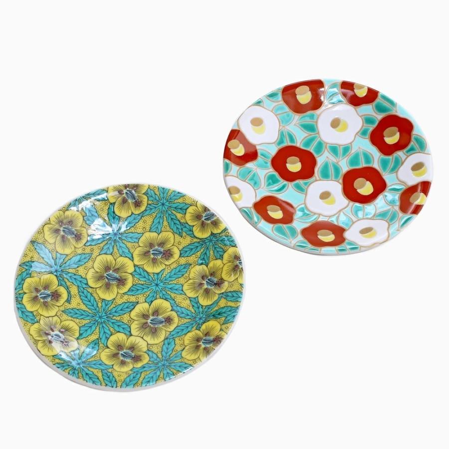 日本製 九谷焼 久谷五彩 陶磁器 磁気 お皿 縁起小皿 食器 和食器 ペア