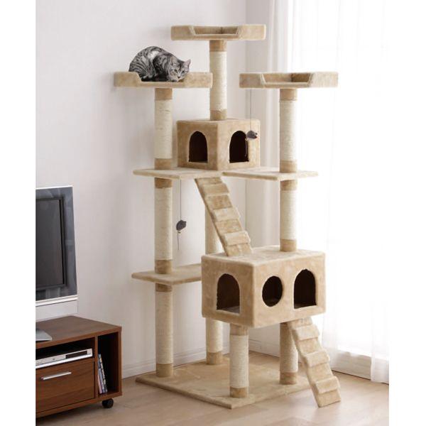 IRIS OHYAMA（アイリスオーヤマ） キャットタワー 据え置き 爪とぎ 猫