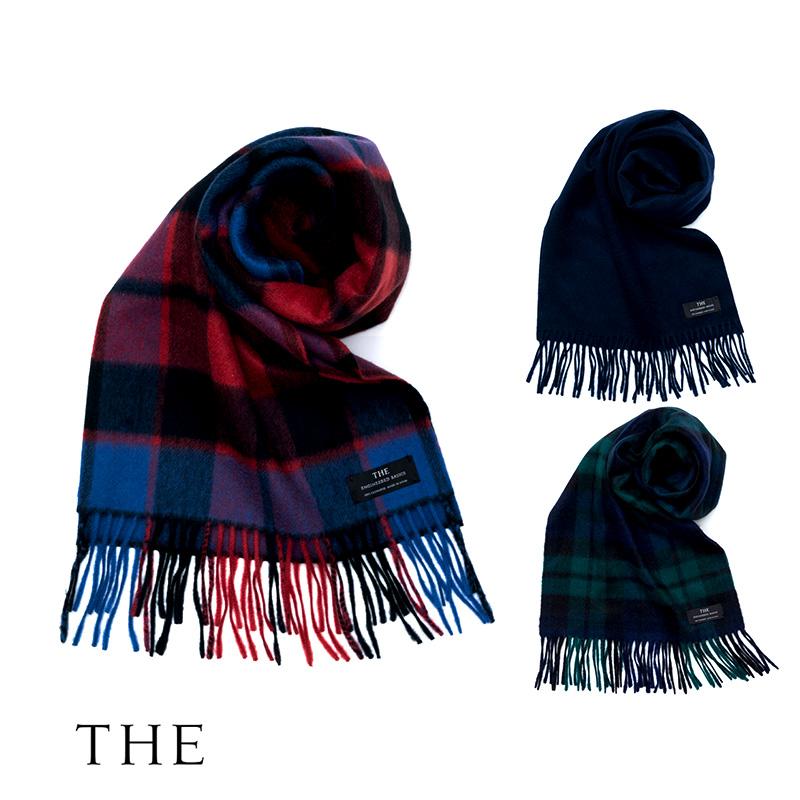 マフラー チェック カシミヤ メンズ THE (ザ) カシミヤマフラー