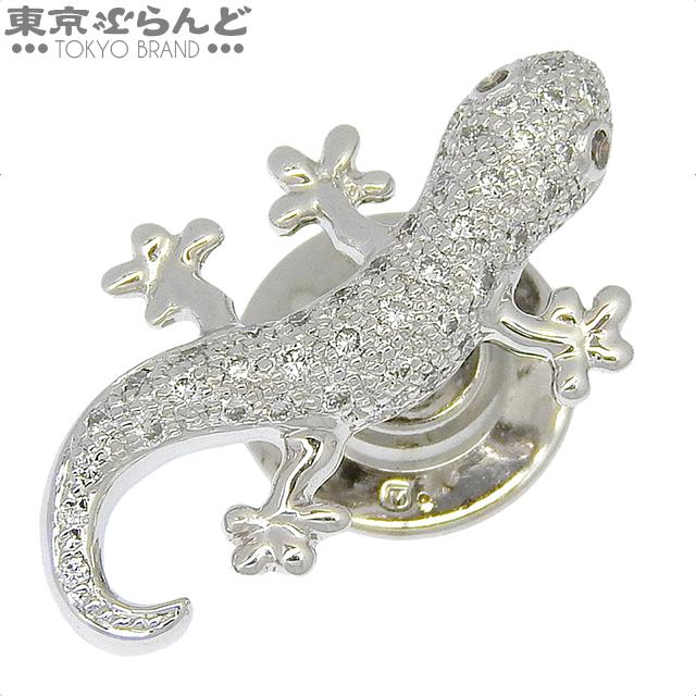 MIKIMOTO（ミキモト） ヤモリ モチーフ ブローチ K18WG ダイヤモンド