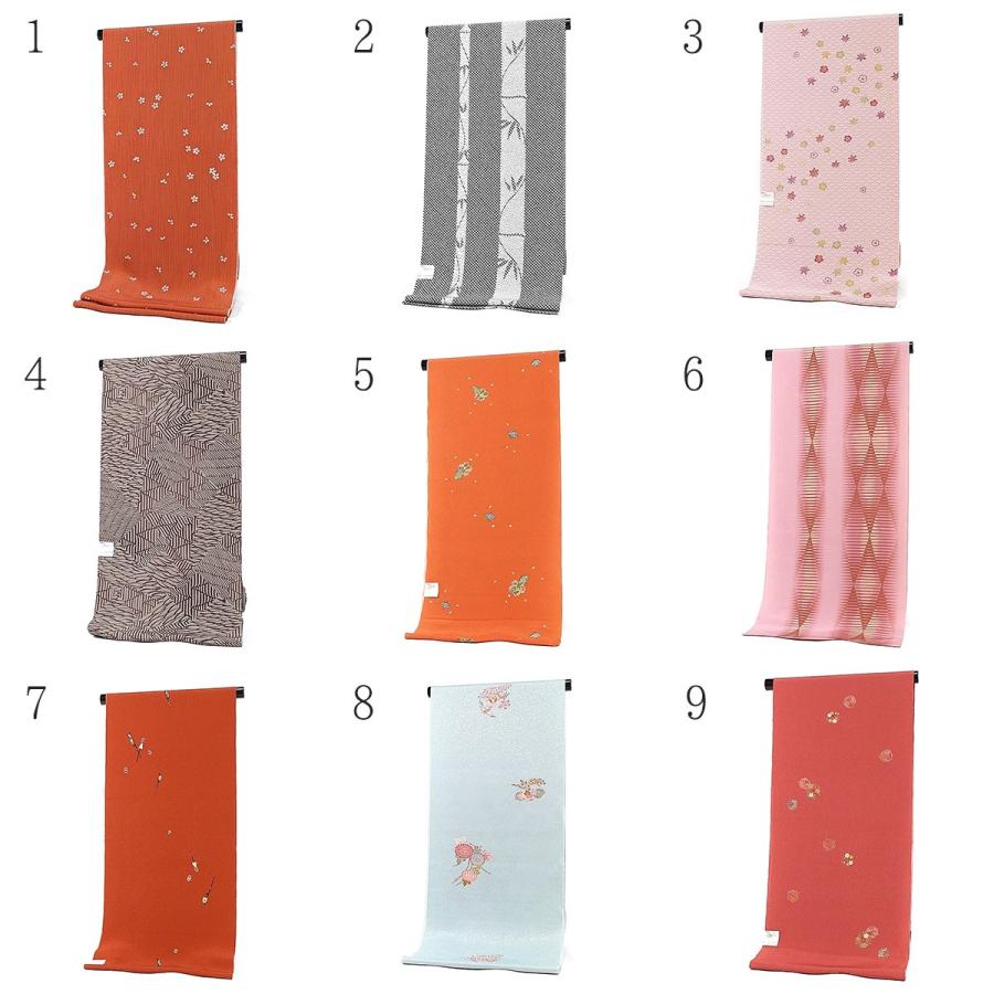 オレンジ 東レシルック 反物 洗える着物 きもの 反物 小紋