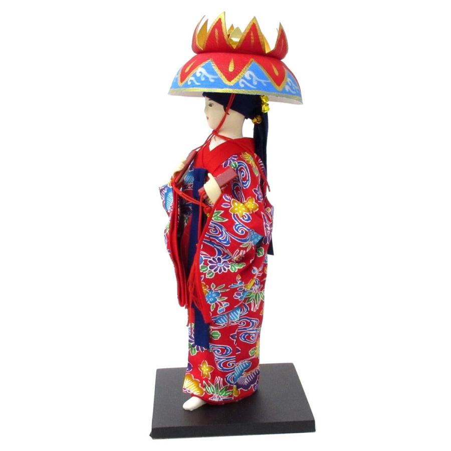 日本人形 9インチ 沖縄 紅型 着物 琉球舞踊 レッド 303-123 : テンマヤ