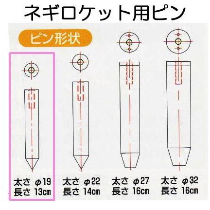 ネギロケット用ピン φ19mm×13cm N-P19 ハラックス 長ネギ定植用穴あけ