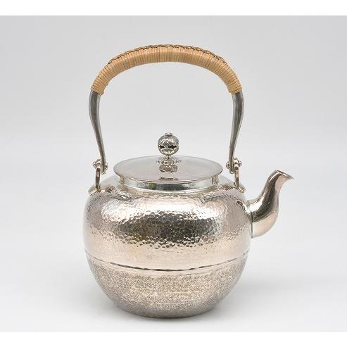 純銀製 望月形 湯沸 銀瓶 煎茶道具