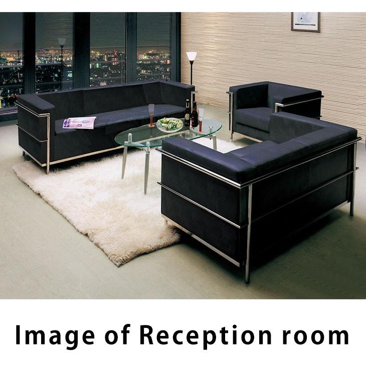 ル・コルビジェ リ 黒の3人掛けソファ、USED品、スタイリッシュ、合皮