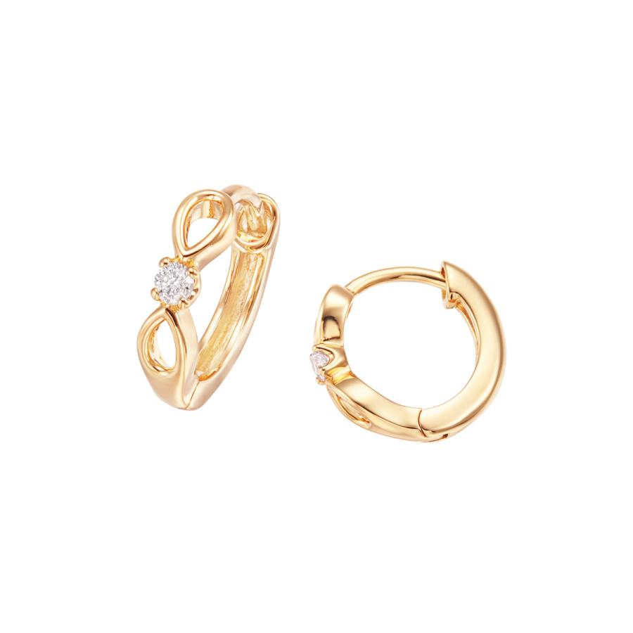 ジュエリーツツミ K18イエローゴールドダイヤモンドピアス