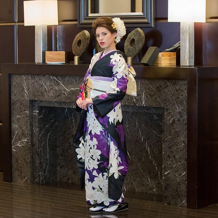 高級正絹 振袖レンタル 送料無料 FS-801 紫系 振袖 成人式 レンタル