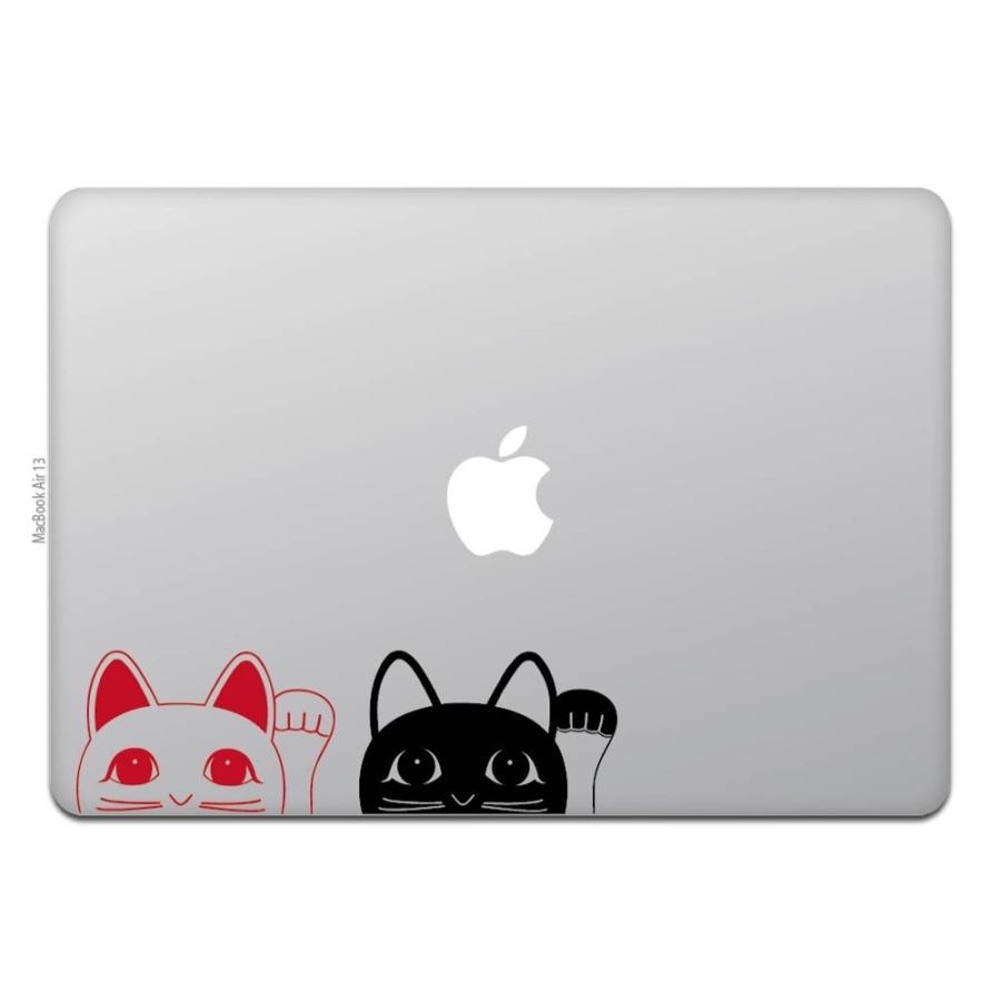 MacBook Air / Pro マックブック ステッカー シール 招き猫 猫 黒猫