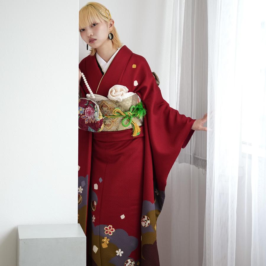 ≪早い者勝ち≫【美品】振袖セット 成人式 正絹 古典柄 レトロ 白 S*44