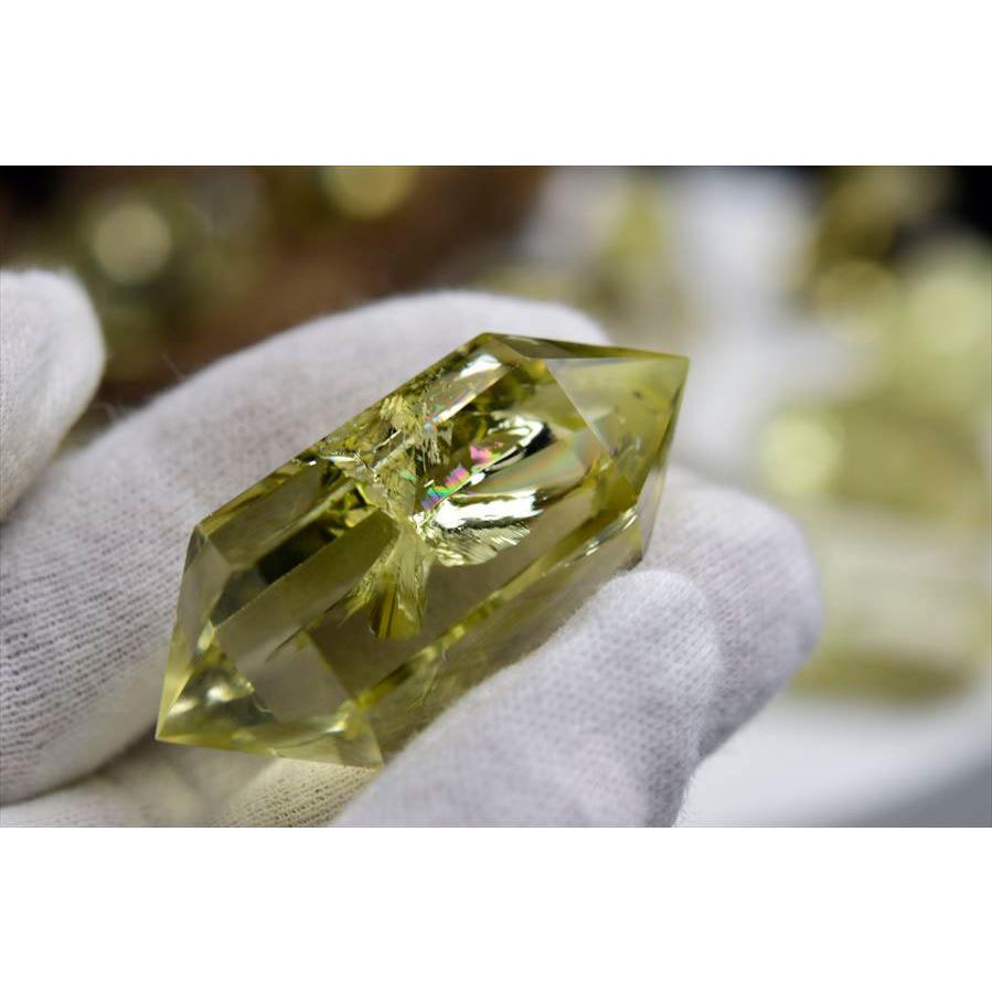 虹入り シトリン ダブルポイント 両剣黄水晶 種類お任せ (約20g~25g