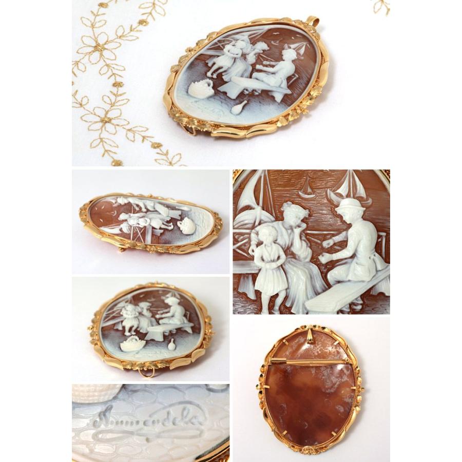 K18 シェルカメオ ブローチ ペンダント : 宝寿堂 Yahoo!店 - 通販