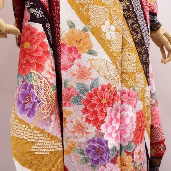正絹振袖+半衿付き長襦袢+帯+帯揚+帯〆+重衿 6点セット 可愛さと個性の