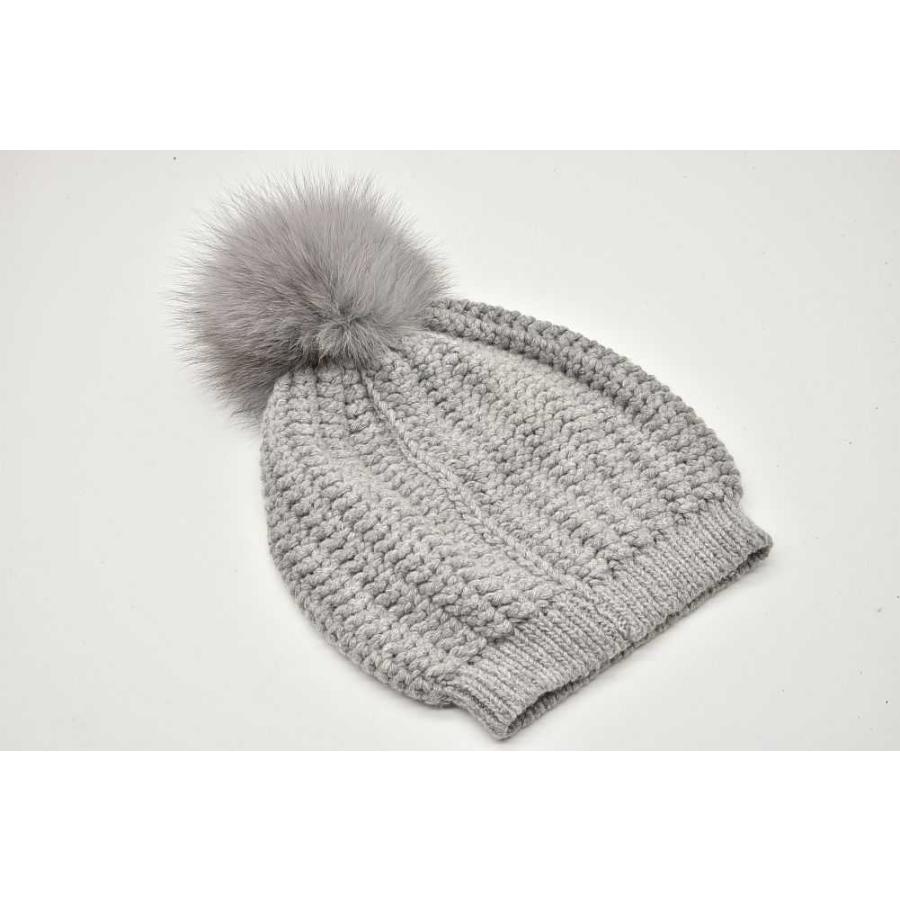 グレー Moncler ニット帽 ポンポン付 新品未使用 中古・古着通販