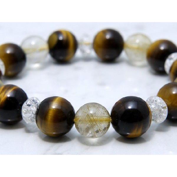 パワーストーン ブレスレット タイガーアイ 12mm ルチルクォーツ 10mm
