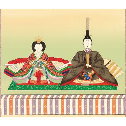 お雛様掛軸 (掛け軸) 遠山翠洋 段雛 （尺三立）約横44.5×縦164cm d4619