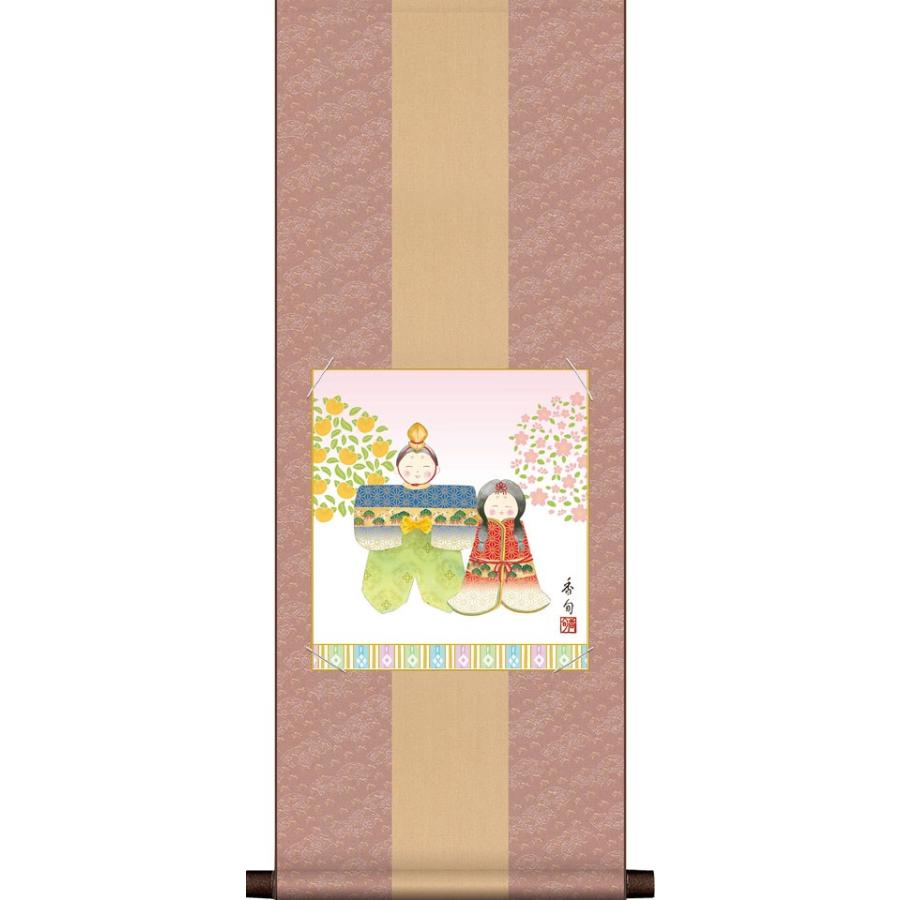 お雛様掛軸 (掛け軸) 色紙掛セット 約横31cm×縦80cm 人形雛色紙 伊藤香