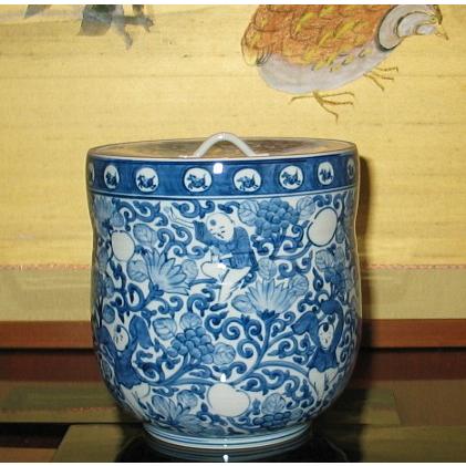 九谷焼 茶道具 水指 染付唐子 紅椿窯 手描き : ZAZU&CO. - 通販