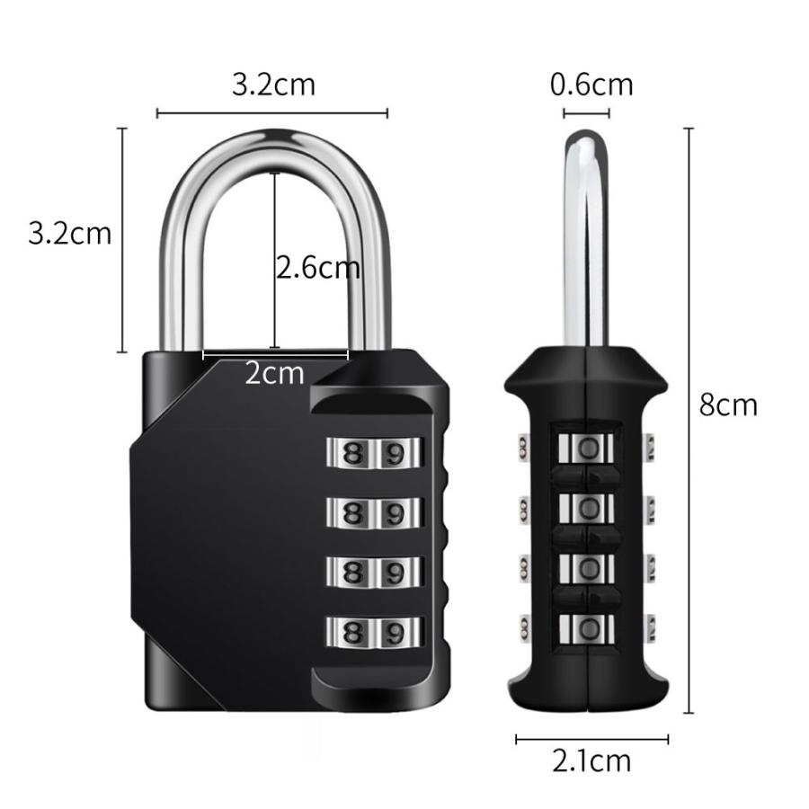 南京錠 ダイヤル式 4桁 盗難防止 防犯 セキュリティ 学校 ロッカー