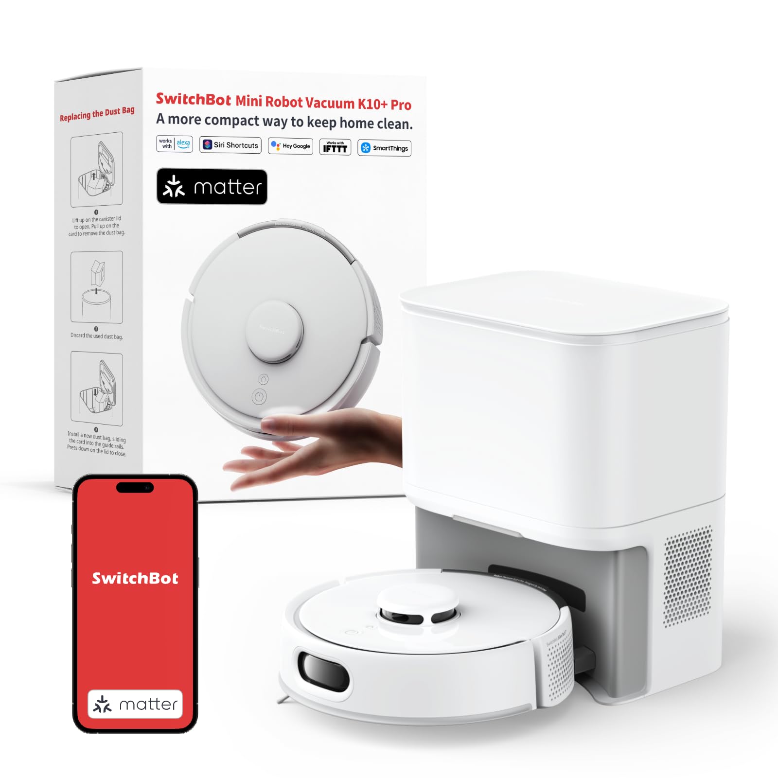 SwitchBot SwitchBot ロボット掃除機 K10＋ 自動ゴミ収集機付属