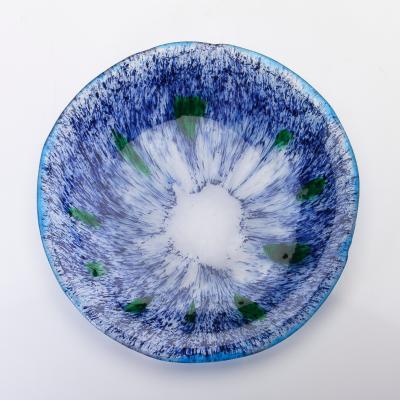 パートドヴェール 青の長々皿 パート・ド・ヴェールでオリジナルの豆皿