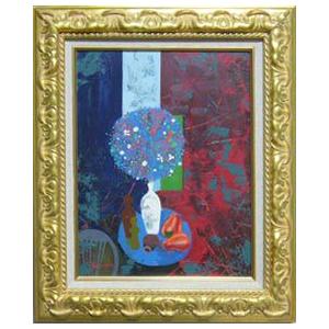 絵画 油絵 田澤禮次 肉筆油絵 静物画 コスモス 花瓶 F10 : アートフジ