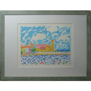 岡本 よし美 絵画 版画 木版画 人物画 花女童 送料無料 : アートフジ