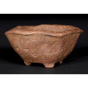 盆栽鉢 「東福寺水均釉窯変楕円鉢」 植木鉢 初代 平安東福寺 登窯 5号