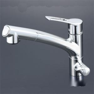 KVK 【KM3008R】 デッキ形サーモスタット式混合栓 右ハンドル仕様 可変