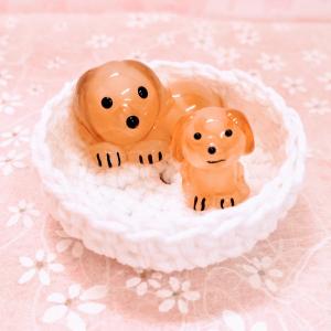 ガラス細工 トイプードル（M）ミニチュア 置物 雑貨 犬 小物 動物