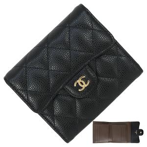 CAMBON シャネル 長財布 二つ折り カンボンライン CC カーフレザー