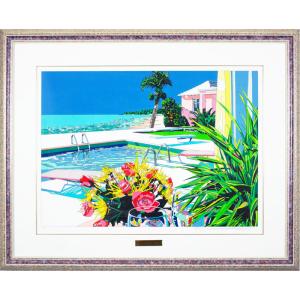 山下 清 「 浅草の仲見世 」 リトグラフ 版画 ペン画 版画 日本の風景