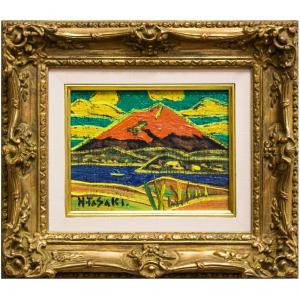 猿渡一根 「 秋色の里 ( 京都 美山 )」 油絵 ・ 油彩画 WF3 絵画 洋画