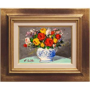 半額以下。奥西賀男 油絵 アネモネ 半額以下。奥西賀男 油絵 アネモネ