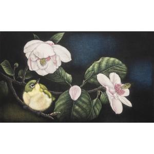 生田宏司「馬」銅版画 カラーメゾチント 額装 午年 馬 干支 年賀