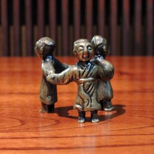 茶道具 蓋置 唐子三つ人形 高野昭阿弥作 唐子三人形蓋置 唐子三ツ人形