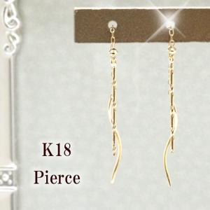 18金 丸玉ピアス 揺れる レディース イエローゴールドk18 k18 シンプル