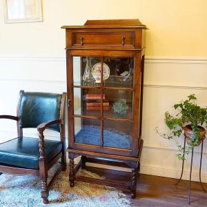 曙工芸製作所 ステンドキャビネット ガラス アンティーク サイドボード