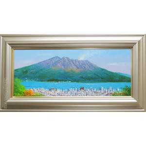 絵画 油絵 赤富士 （小林幸三） WF3号 【海・山】【肉筆】【油絵