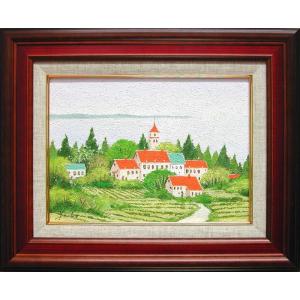 絵画 朝焼けの海 (朝隈敏彦) 【海・山】【肉筆】【油絵】【3・4号