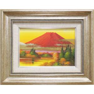 絵画 油絵 赤富士 （土屋茂） F6号 【肉筆】【油絵】【富士】【6号