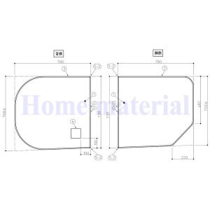 TOTO 送料無料 お風呂のふた 風呂ふた 2枚割りフタ HD165 ラクかる2枚