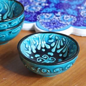 トルコ雑貨 トルコ陶器 キュタフア陶器 小皿 豆皿 ハンドメイド