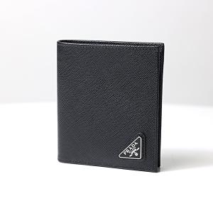 プラダ 二つ折り財布 メンズ SAFFIANO TRIANGOLO ブラック PRADA