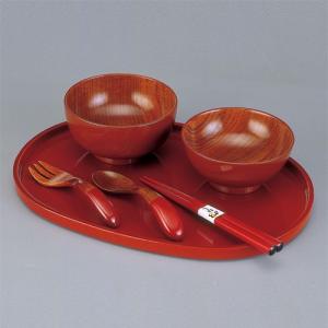 みよし漆器本舗 天然木製 お子様セット（黒） 漆塗り 出産祝い 食器