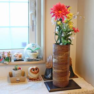 信楽焼 花瓶 ビードロ 轆轤目 おしゃれ 一輪挿し 花入 陶器 花びん